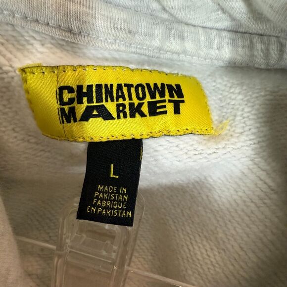 MARKET Men's Chinatown Watercolor Arc Hoodie L Gray Street Trendy Sweatshirt B76 - Picture 6 of 7